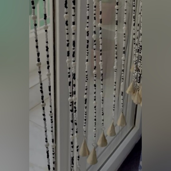 25 STRANDS Hand made Glass beads & tin STUNNING Boho Style Work of Art 1 CURTAIN - Picture 2 of 10
